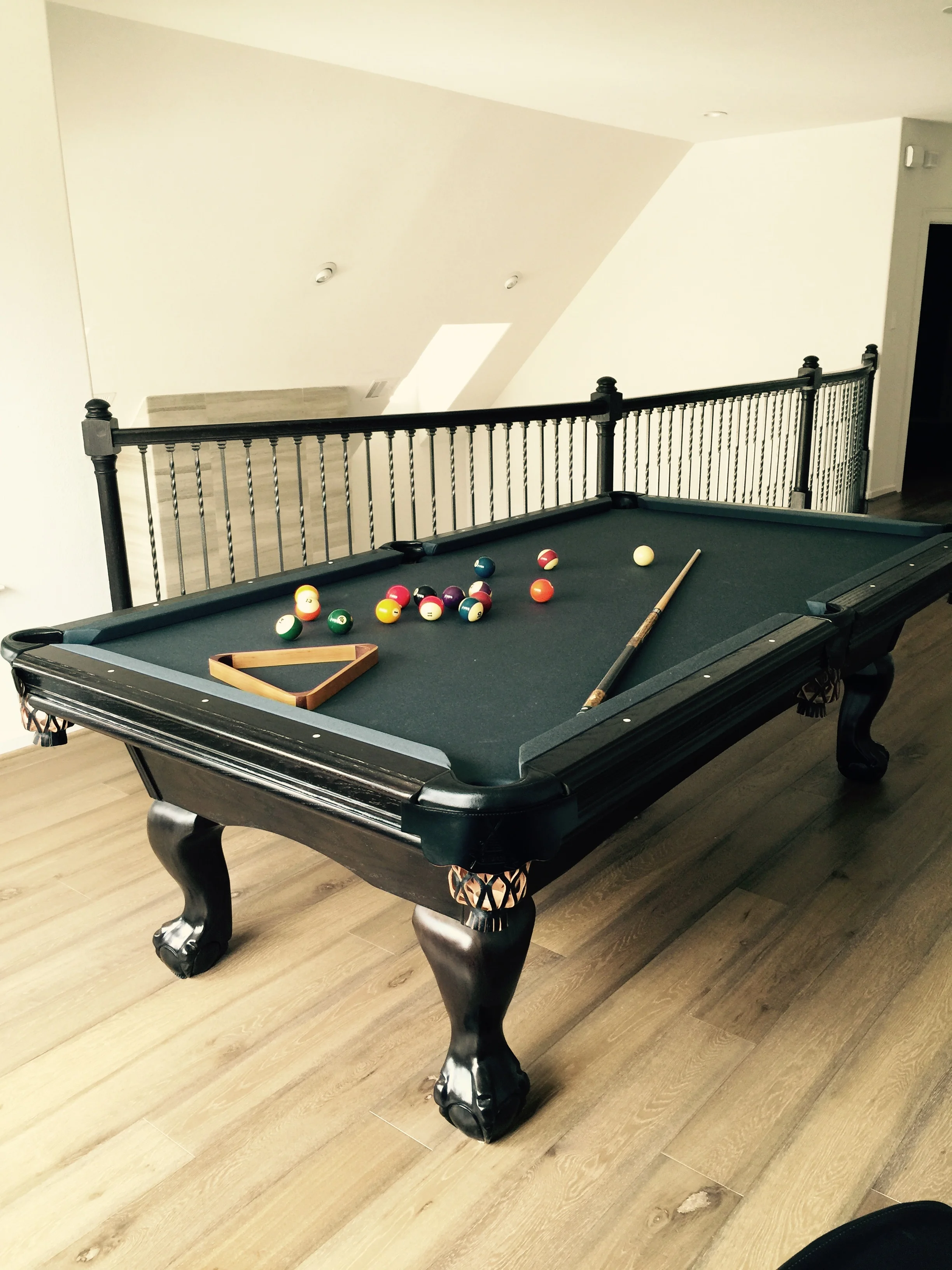 An Old Pool Table Is Restored To Complement A Contemporary Interior