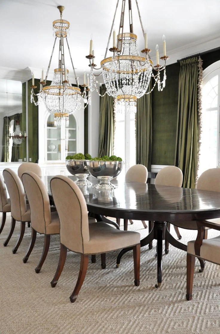 dining room table, chair, lighting, curtains | Image source: decorating files