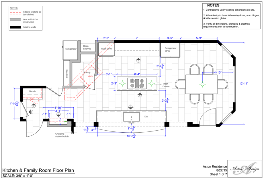 Kitchen Floor Plan | Interior Designer: Carla Aston