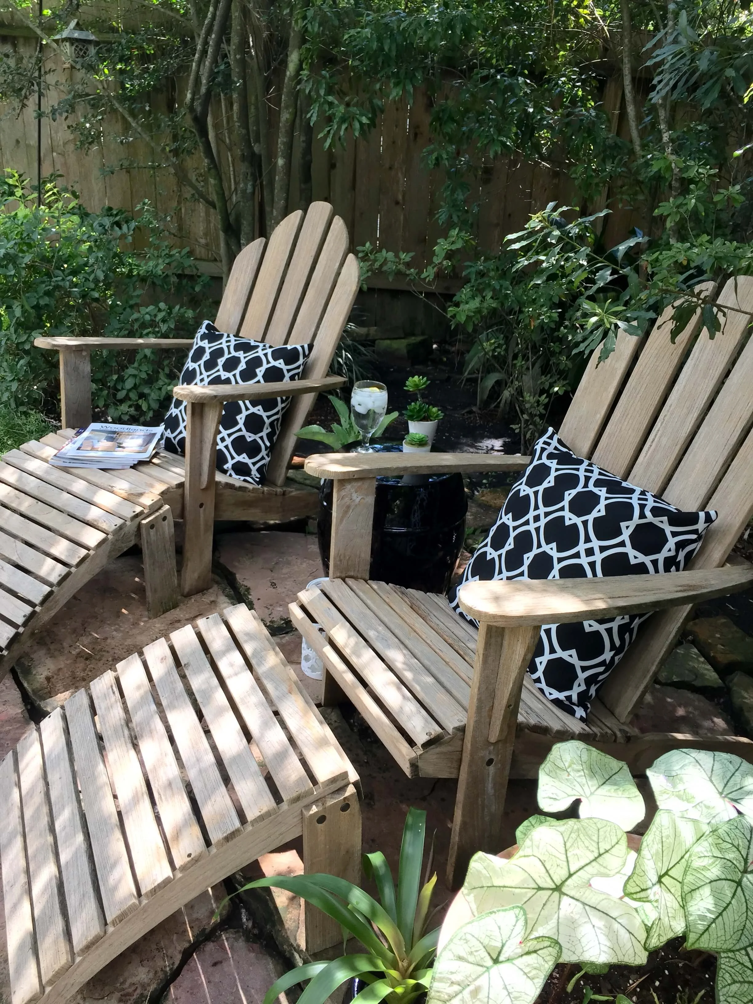 Adirondack chairs w/pillows