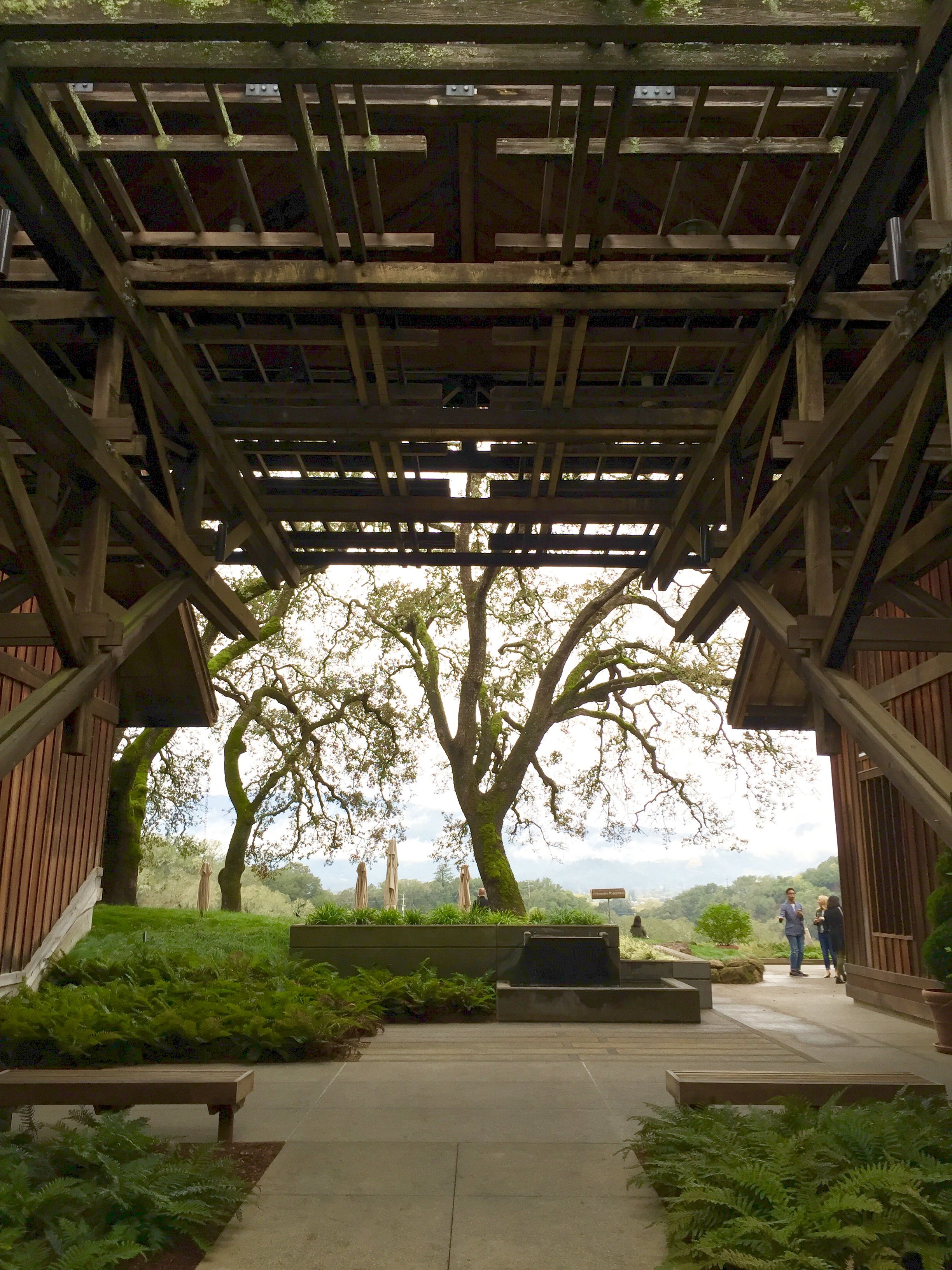 The grand entrance at Joseph Phelps Vineyards - a winery to see for the interiors, views, architecture, and the wine