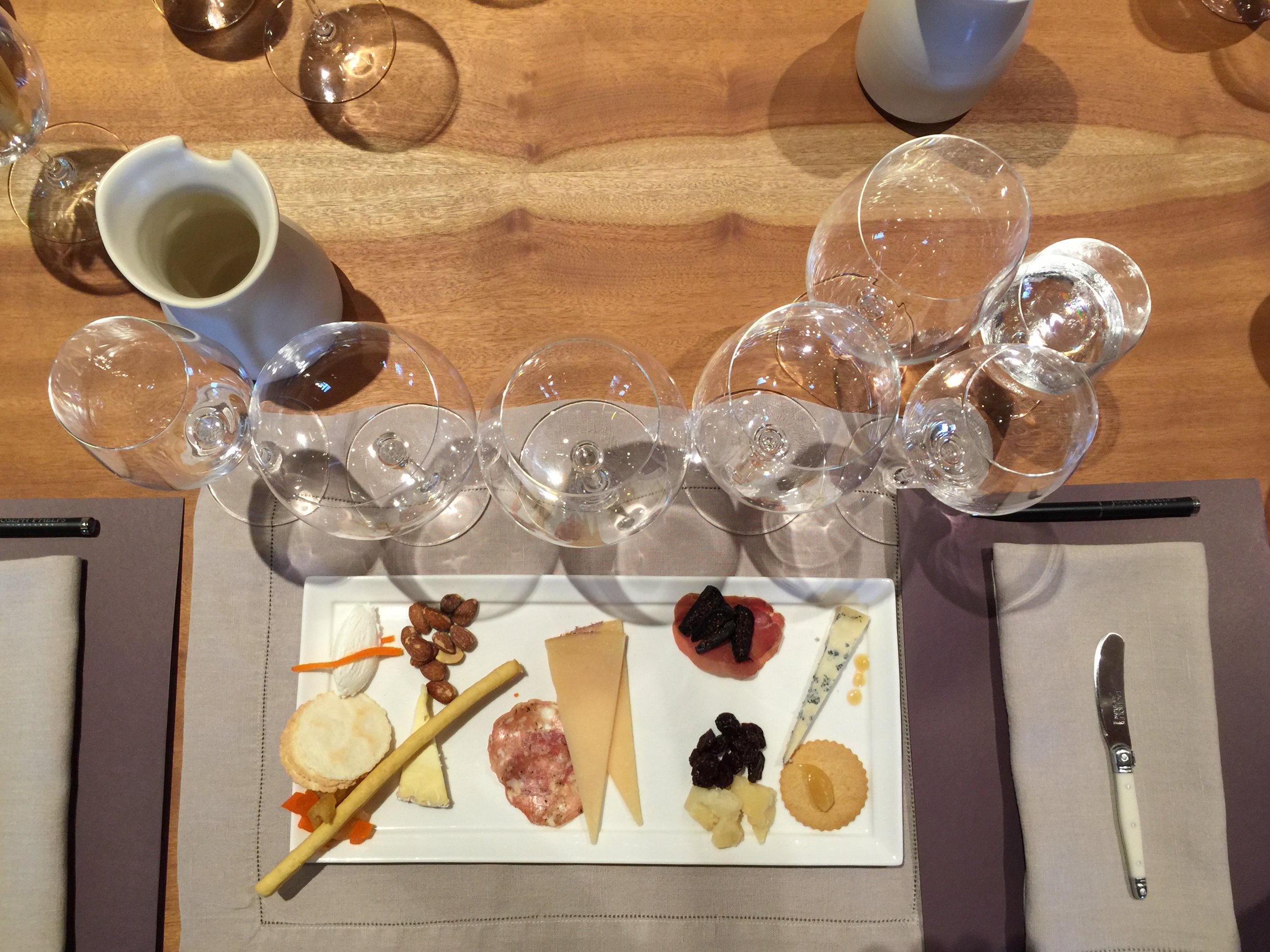 The wines were paired with the perfect selection of cheeses.