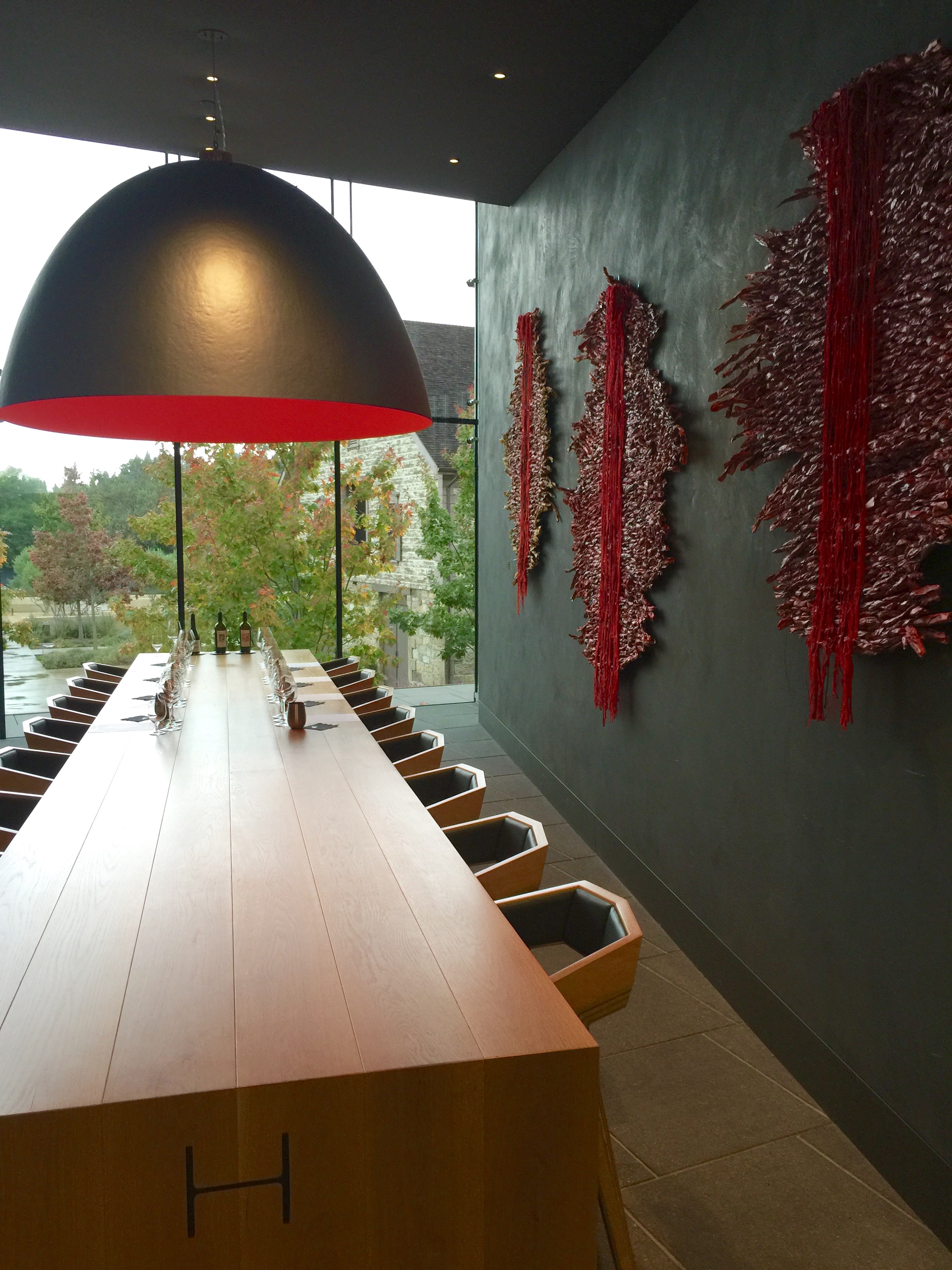 One of the tasting rooms upstairs in the modern building.
