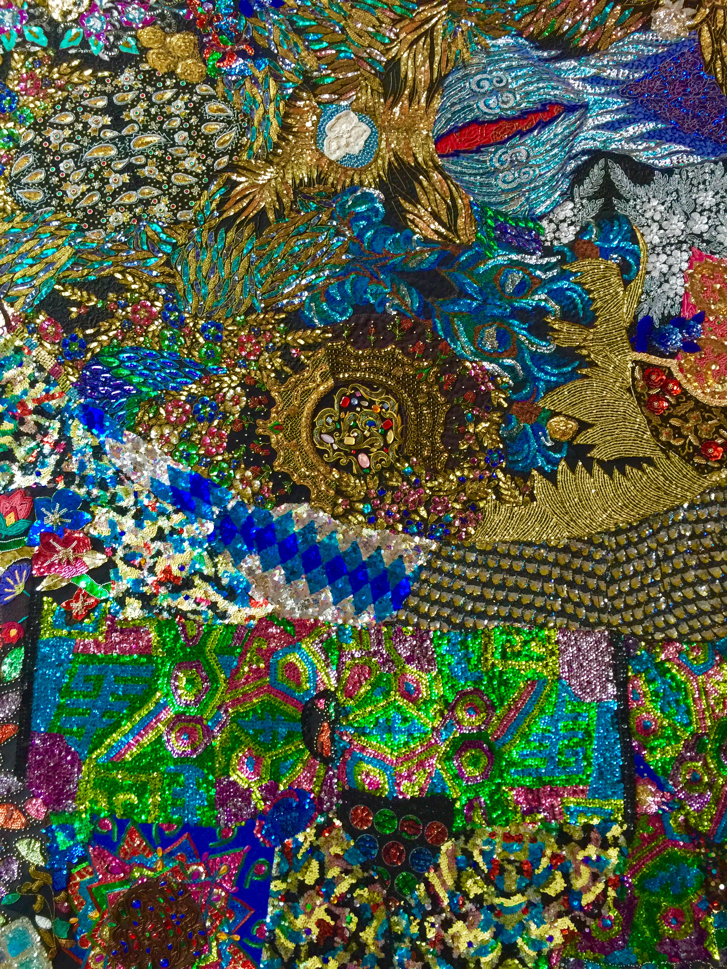 Detail of art piece at Hall Wines. Artist, Nick Cave.