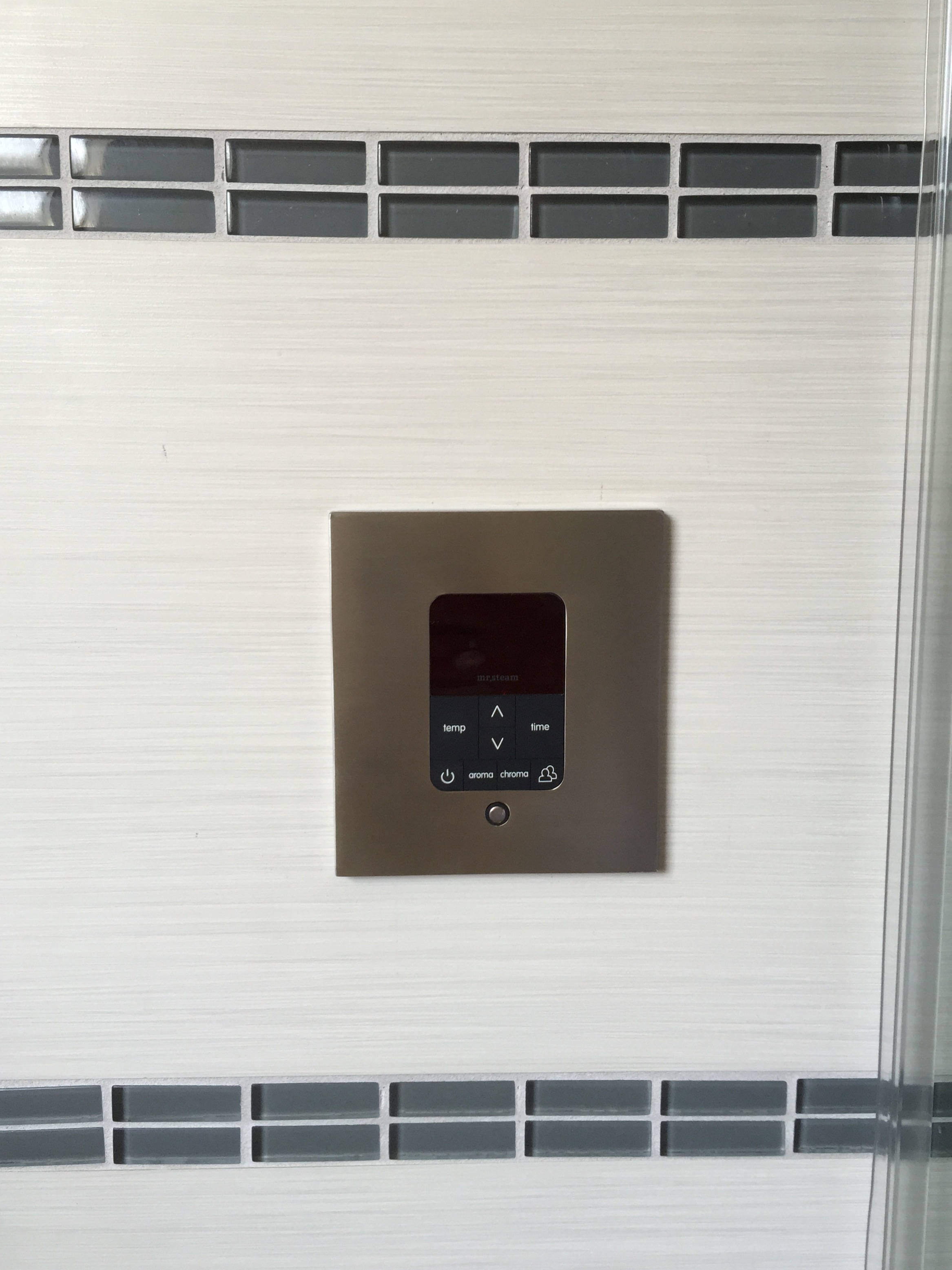 Mr. Steam steam shower, designed by Carla Aston