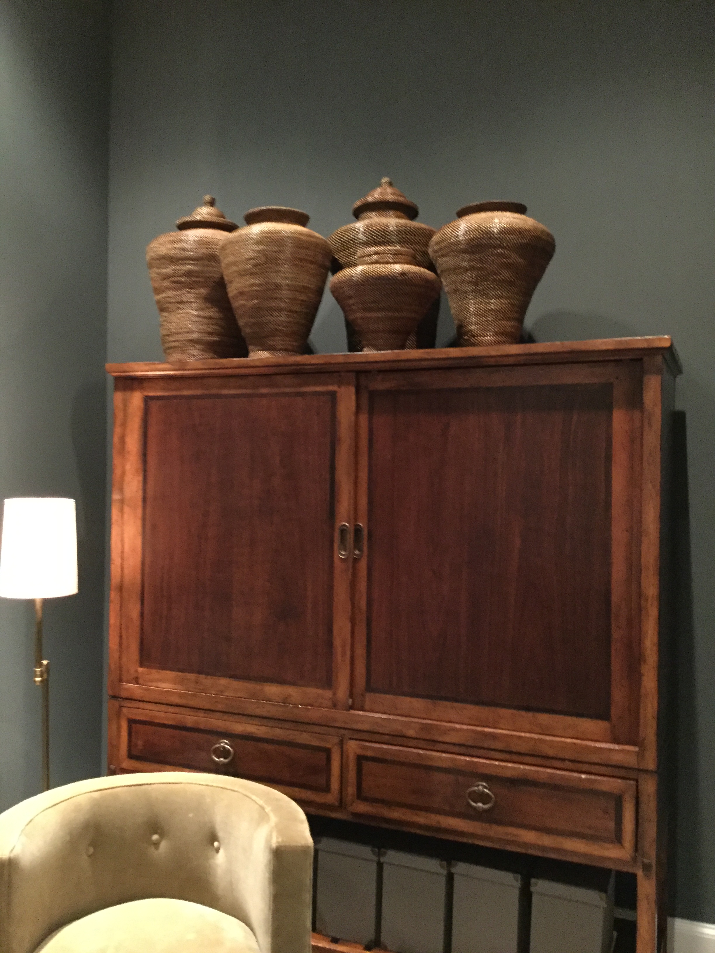 Decorating above the cabinet - in progress shot