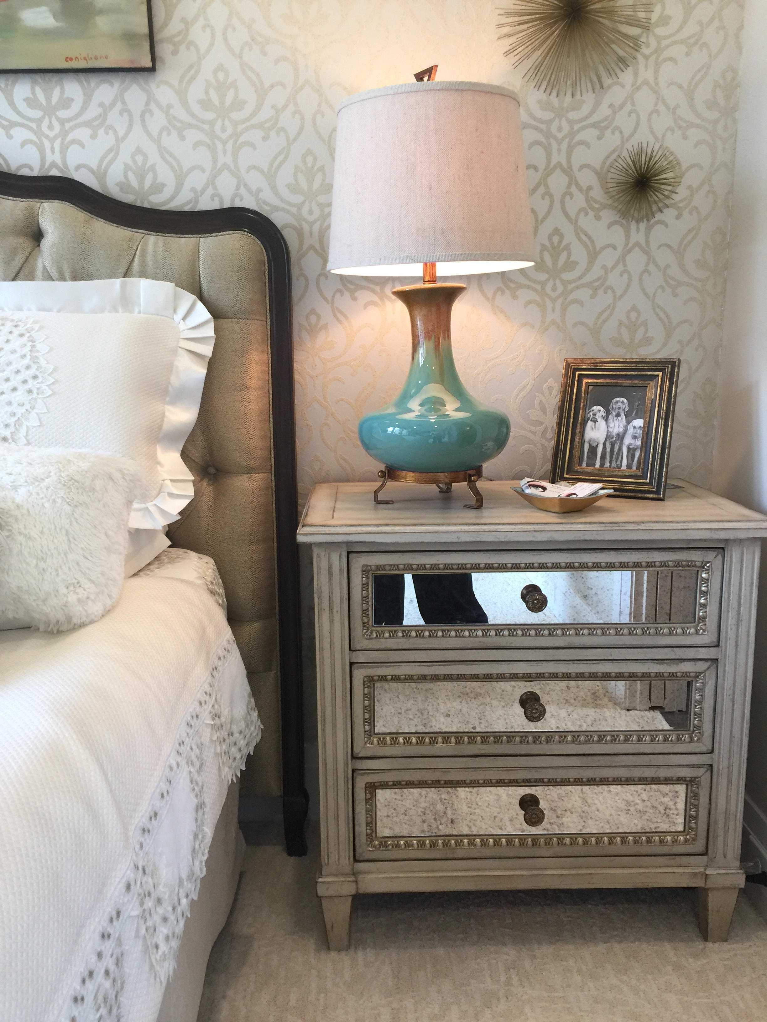 Guest house guest bedroom designed by Ida Creech and Susan Bryant