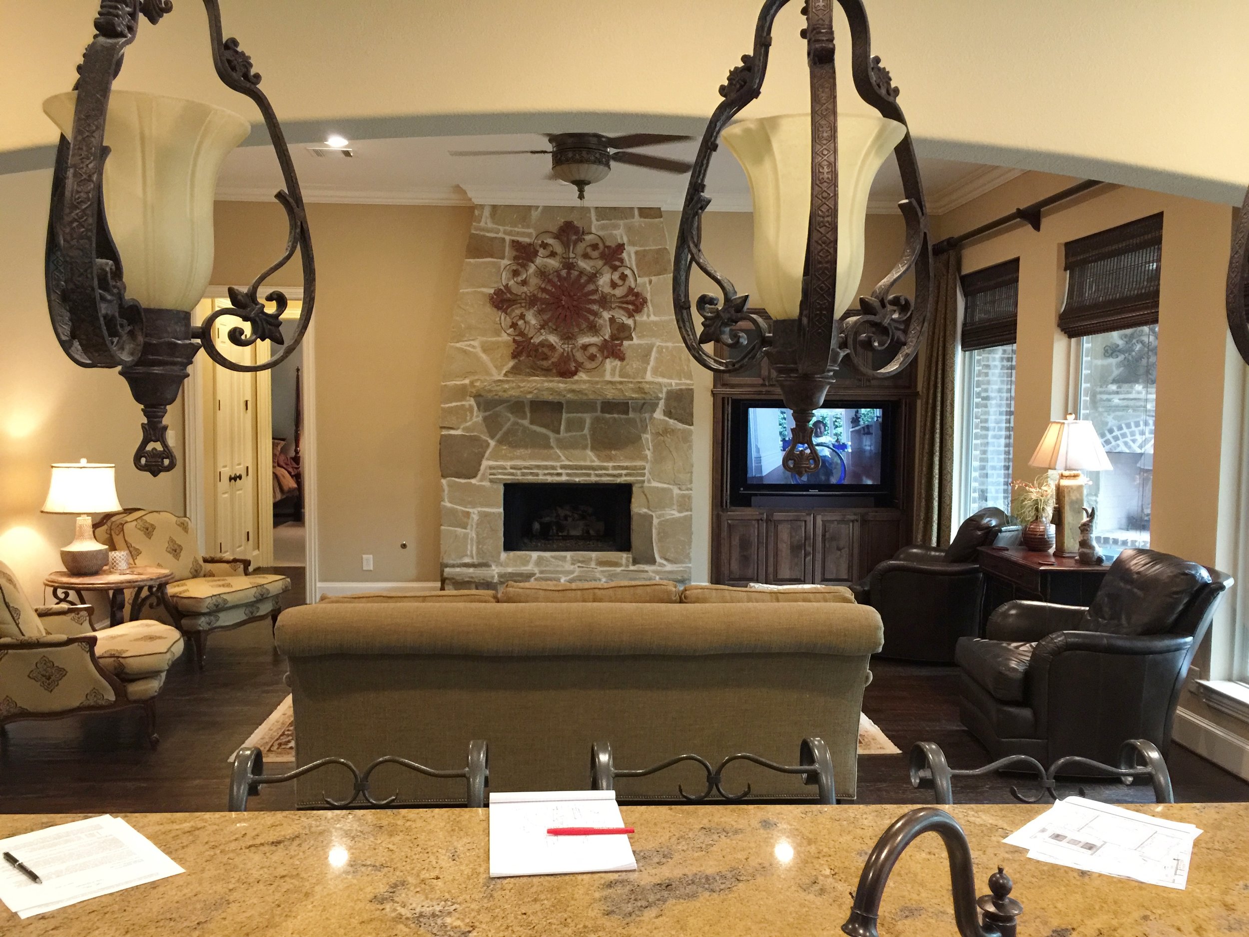 Before kitchen to family room view