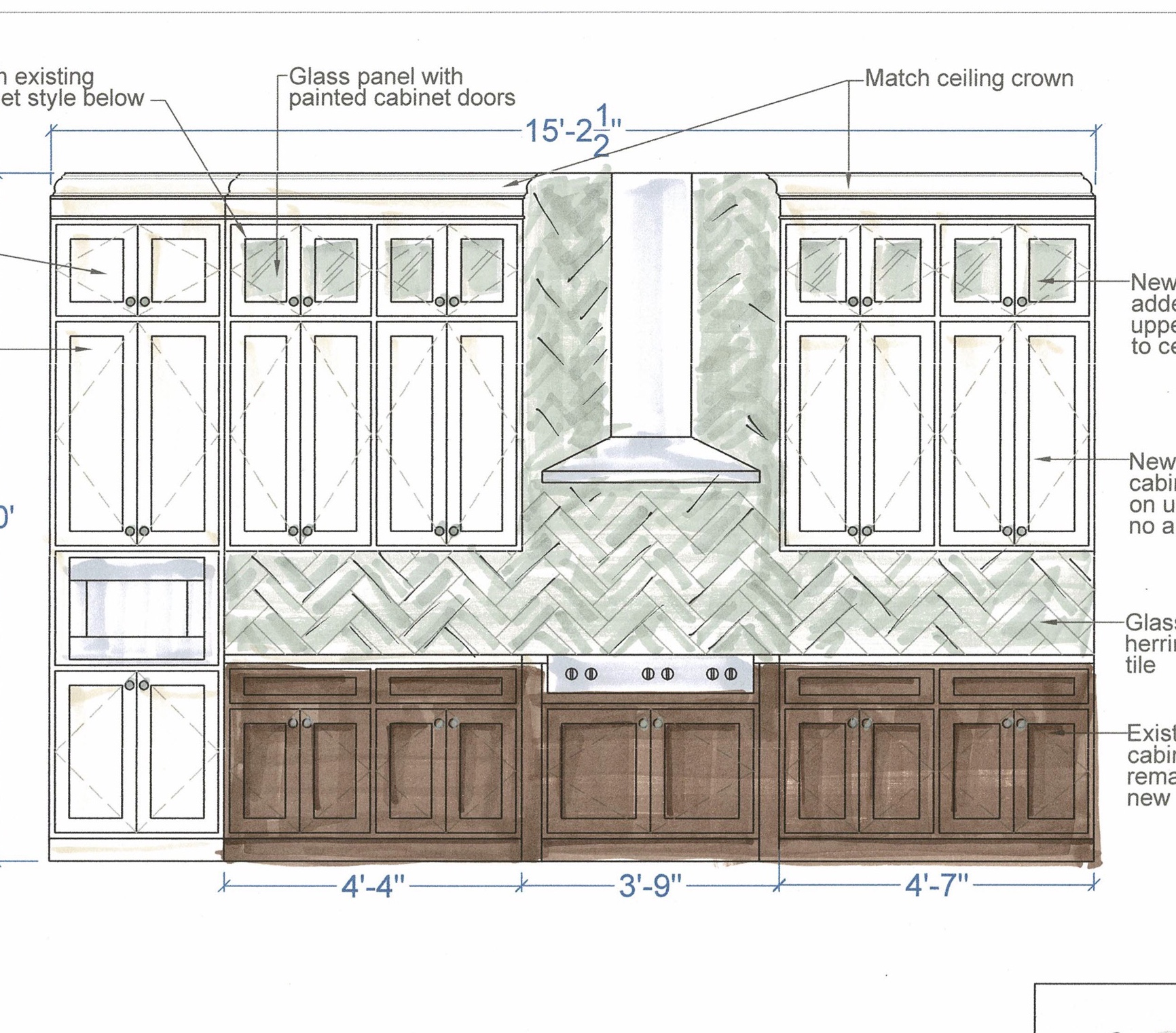 Kitchen Elevation Color Rendering