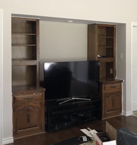 Before And After How To Update Your Deep Cabinetry House A Big Flat Screen Tv Designed - Flat Screen Tv Wall Mount Cabinets With Doors