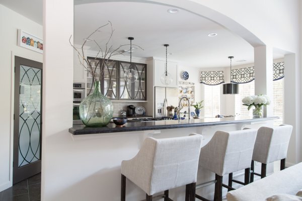 white kitchen; rug | Design -er: Katie Hastings Design LLC