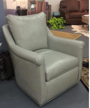 The Sleek Swivel from Carolina Custom Leather has a high back, something a bit more uncommon but often needed in a swivel chair.