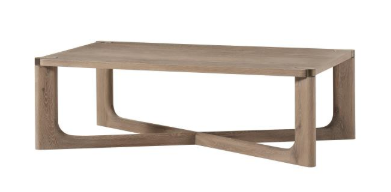 The Sonder Home Charlie coffee table has a modern edge with a unique X base.