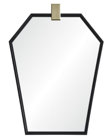 New mirror in black and brass finish combination from Mirror Image Home, designed by Jamie Drake.
