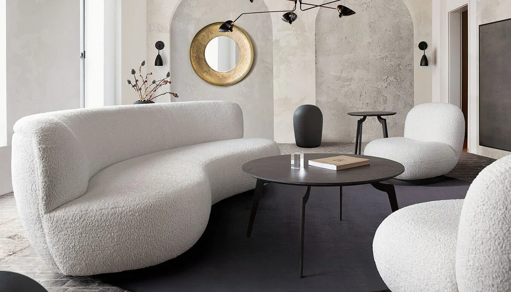The Simone sofa and chair from Diamond Sofa really shows off its curves.