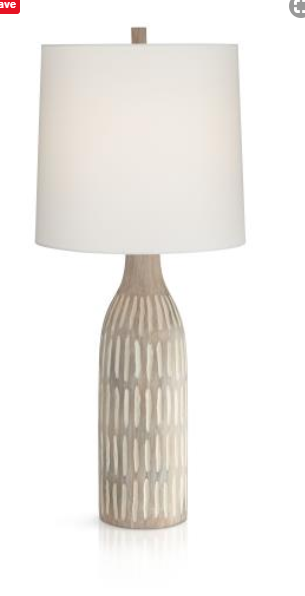 The Stonewall lamp from Pacific Coast brings an organic textural feel to a room’s design.