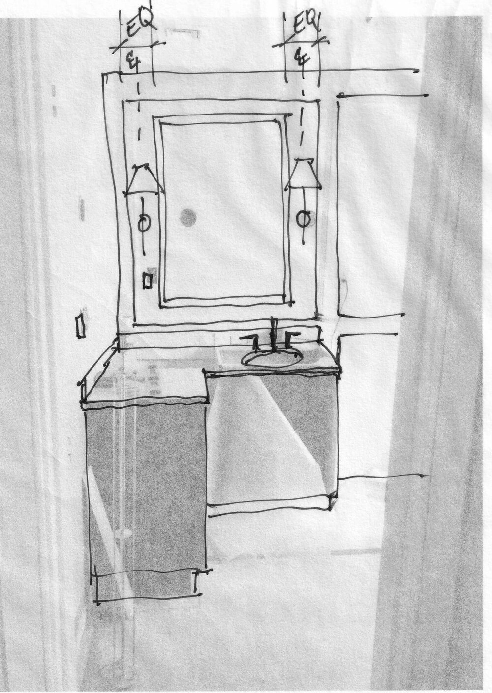 The Mirror When Your Sink Is Off Center, Bathroom Vanity With Off Center Sink