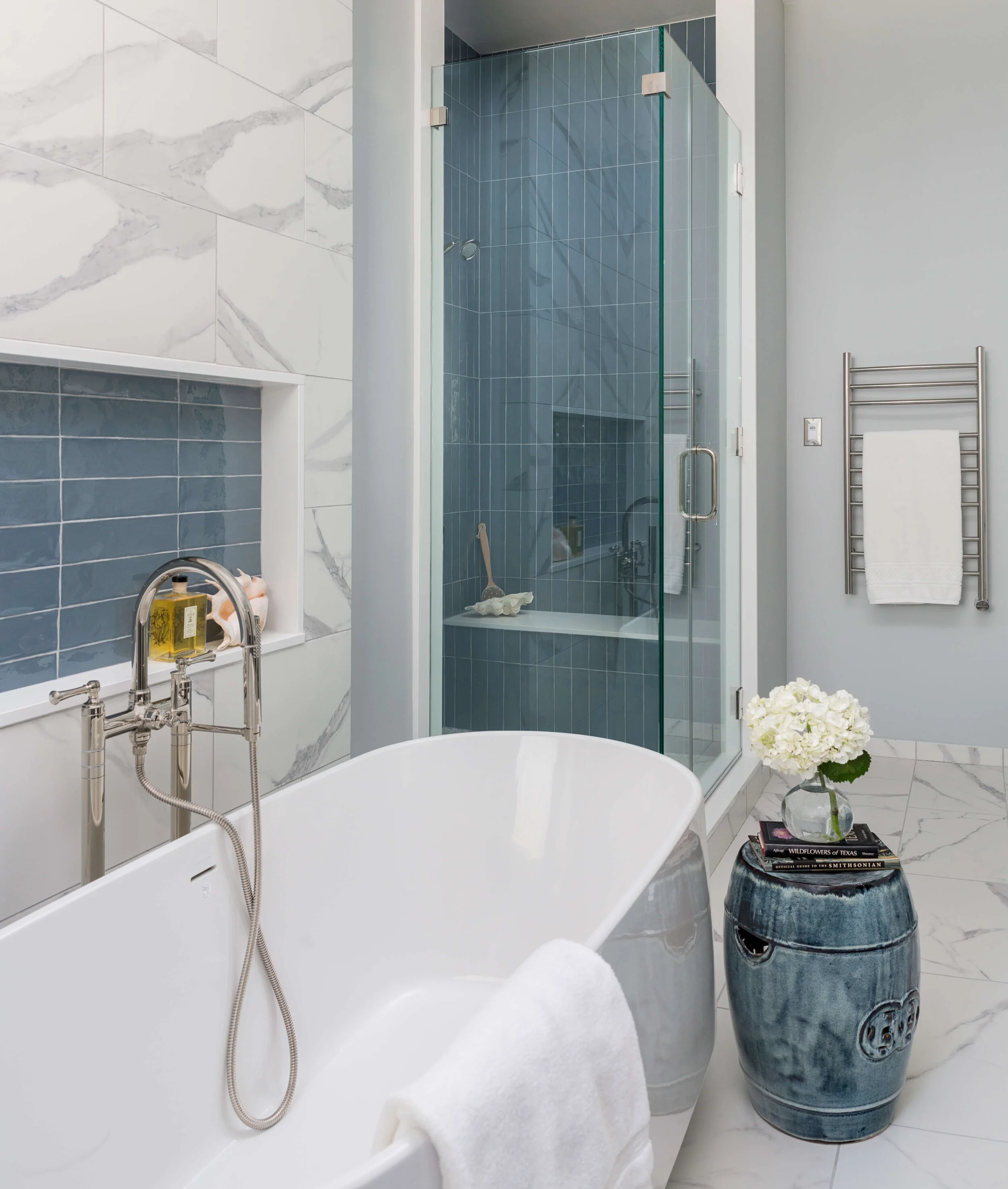 PROJECT REVEAL A Fresh, Bright Blue And White Bathroom Remodel — DESIGNED