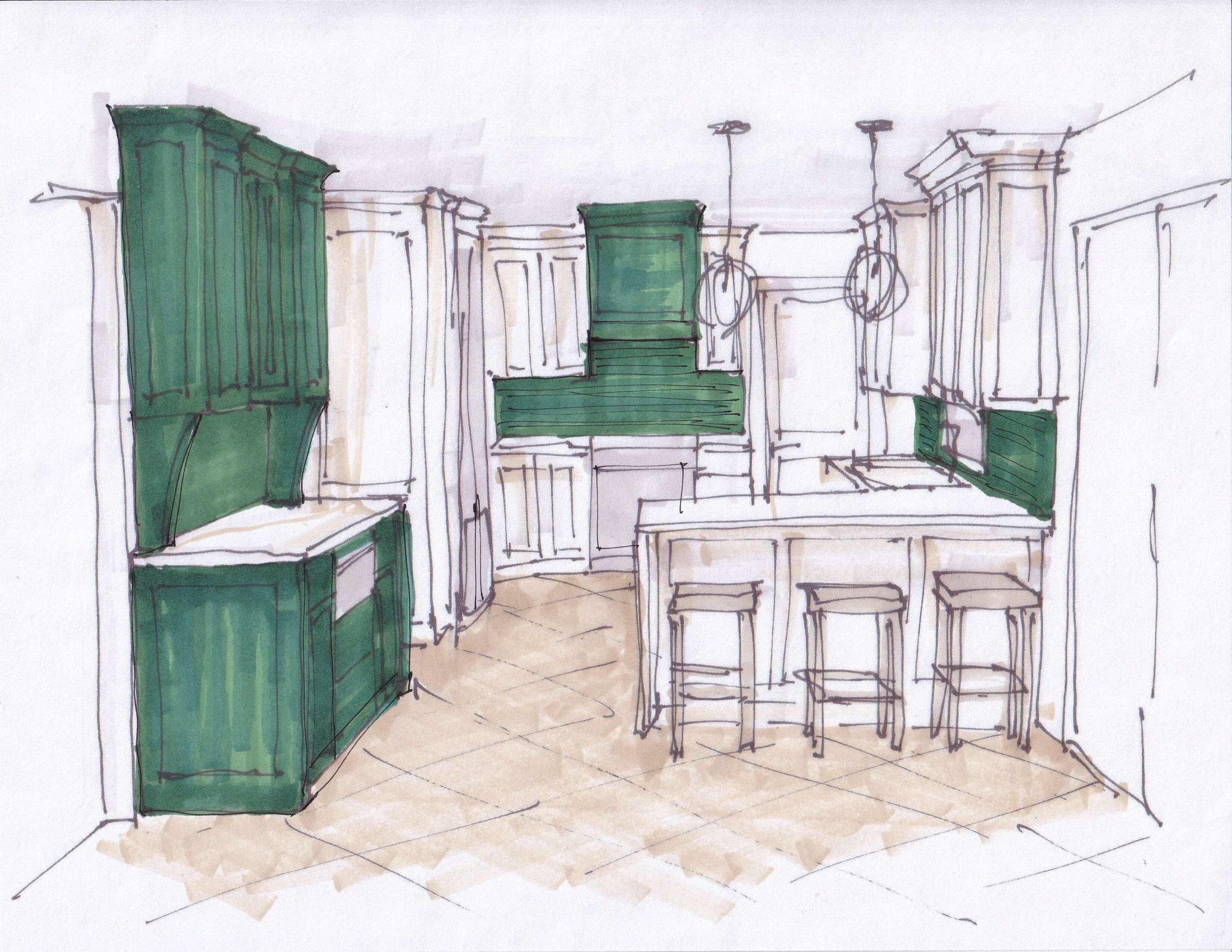 Kitchen Cabinets Sketch Photos, Images and Pictures