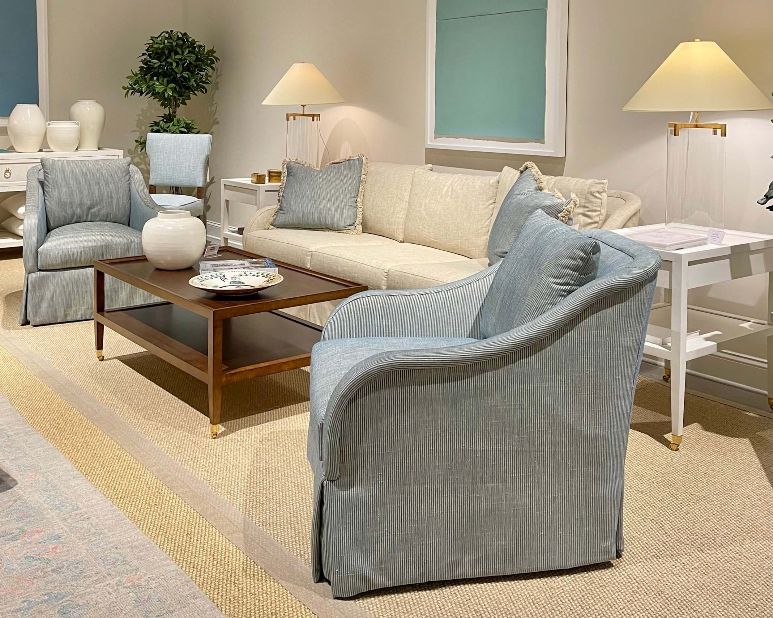 Century Furniture Velvet Curved Skirted Sofa | Chairish