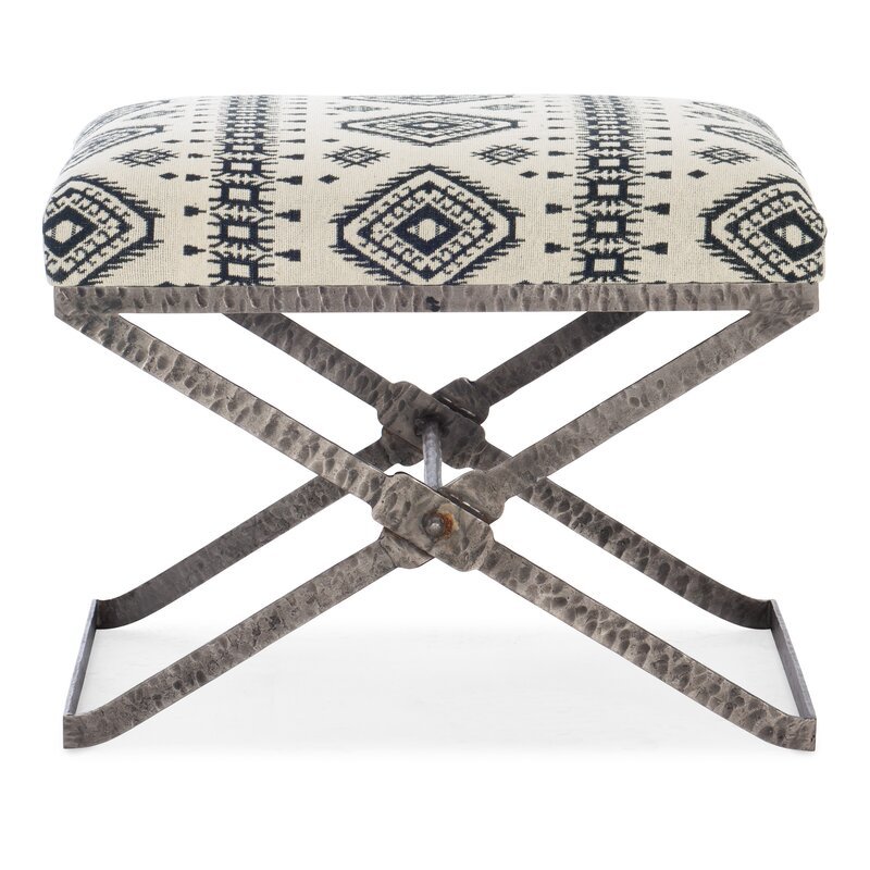 rectangular X base ottoman stool