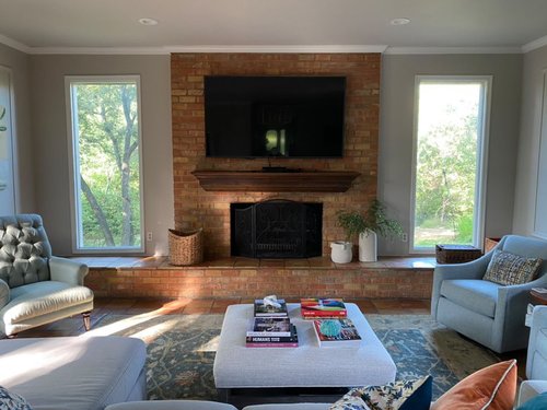 Red Brick Fireplace Living Room
