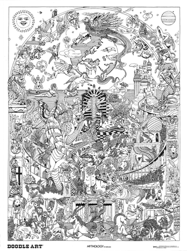 Doodle Art Poster - Mythology