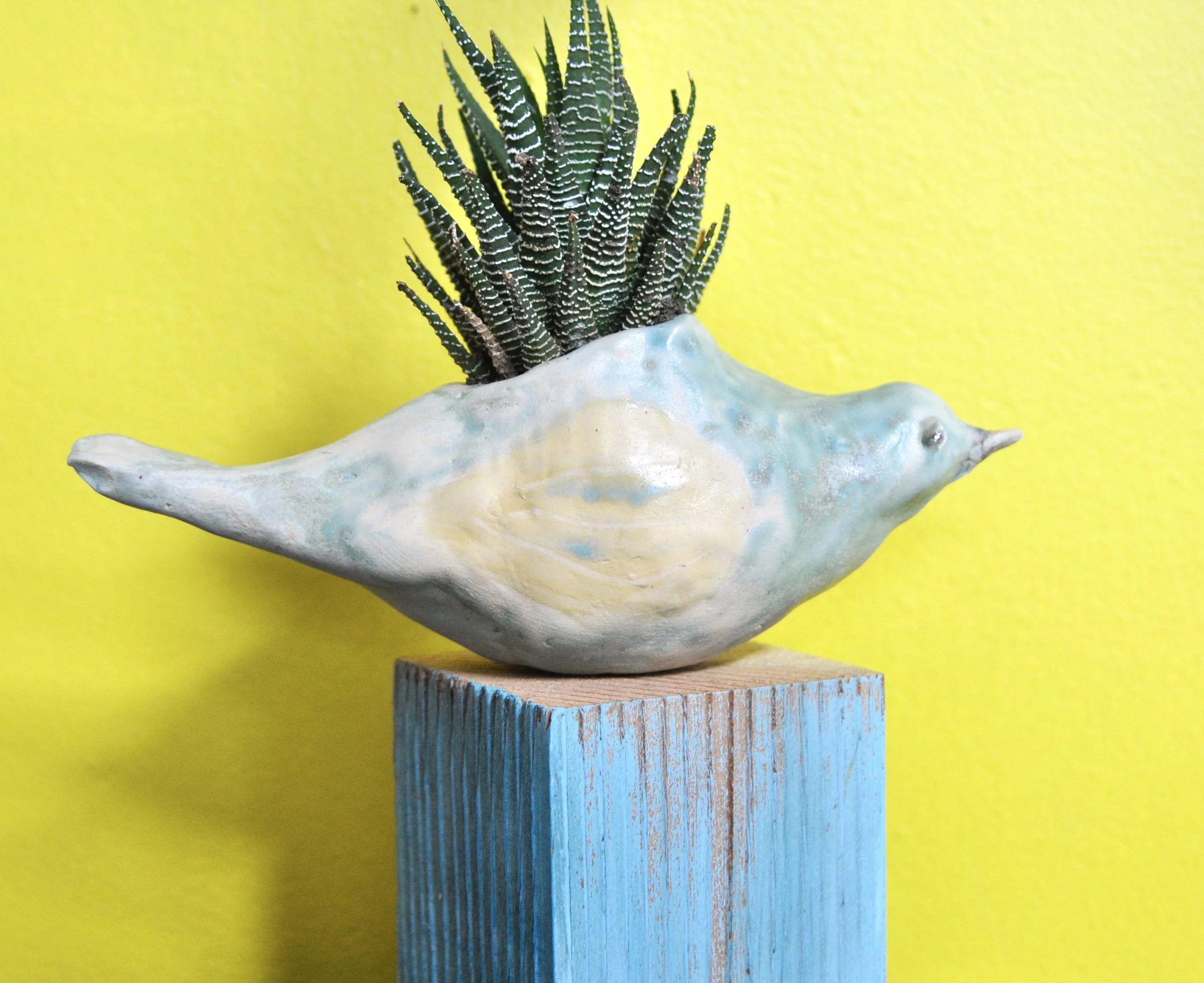 Ceramic bird planter