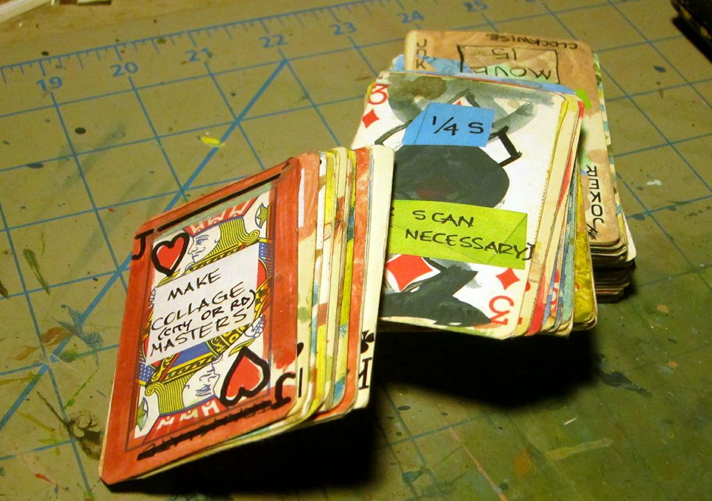 Jerry started using his most recent cards around 2003, though the system dates back much earlier. He is protective of maintaining the cards’ order, and seemed slightly concerned when I had them on the table. They are as beautiful and quirky as the map itself.