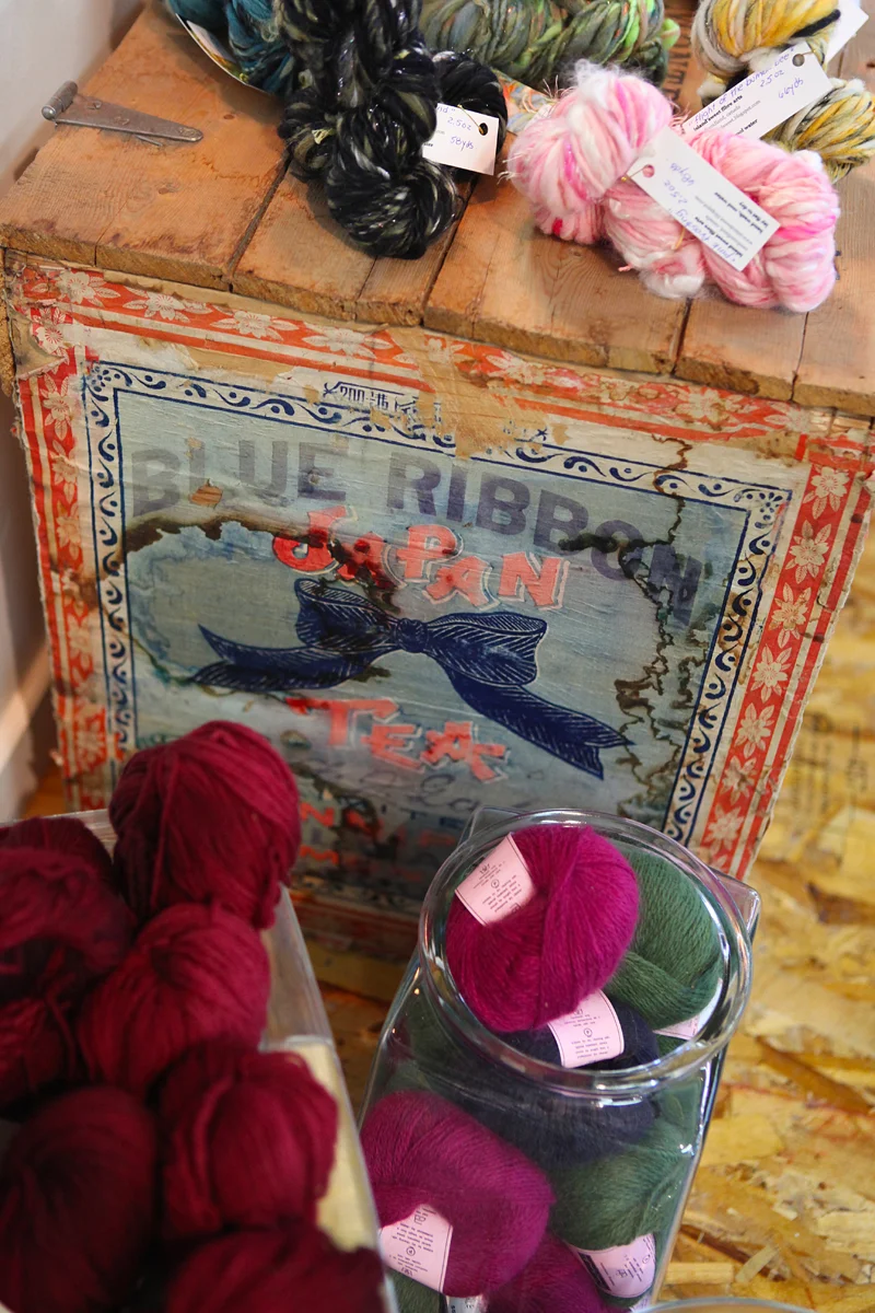 The store's display fixtures are all repurpose vintage finds, showing everything to desirable effect.