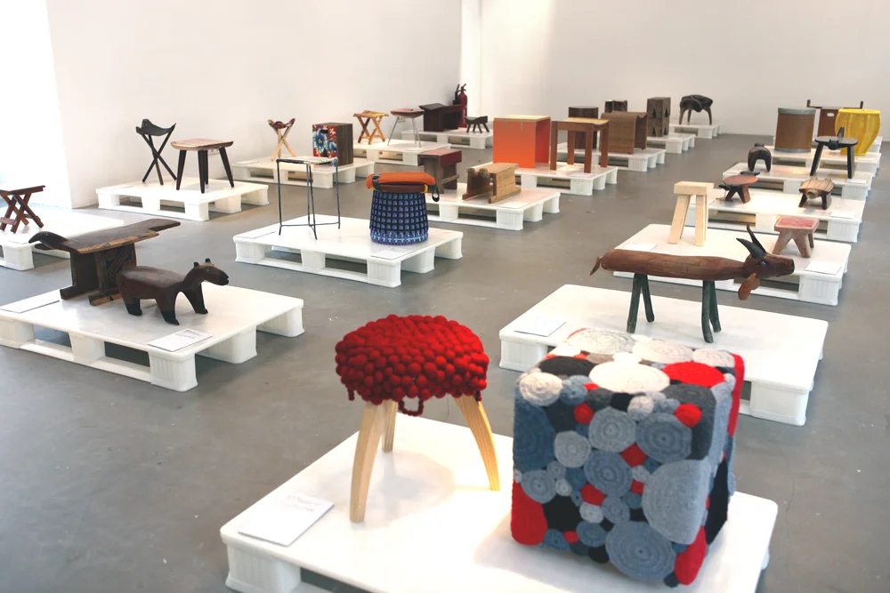 An exhibition of Brazilian stools.
