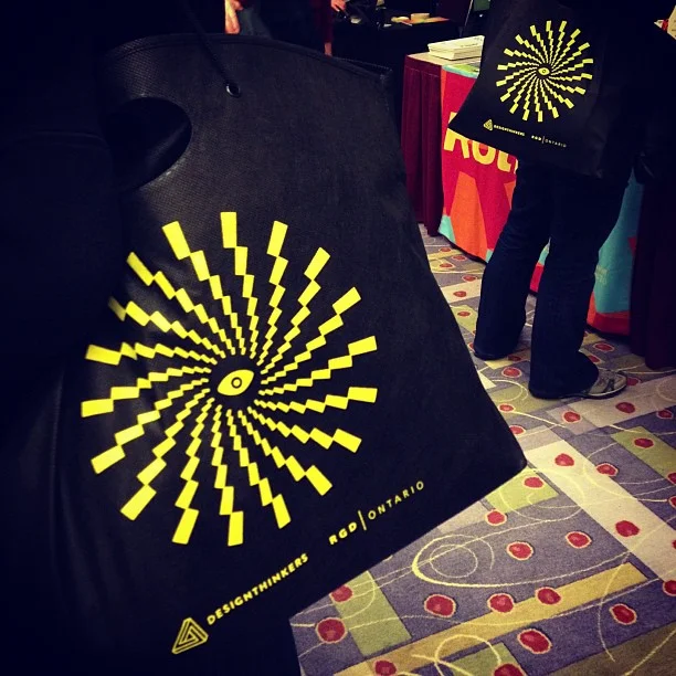 The swag bags can hold a lot of stuff (unlike the epic fail folded paper bags of last year.)