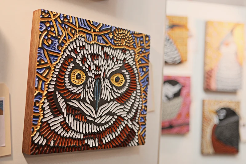 Woodcuts by Lisa Brawn.
