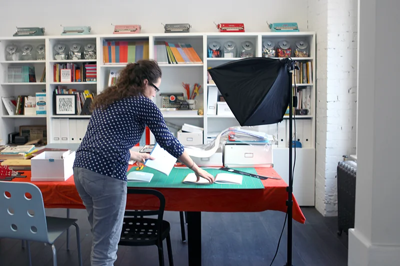 Getting the mockups ready to be photographed.