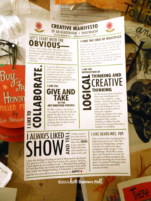 my creative manifesto: Kate Brennan Hall