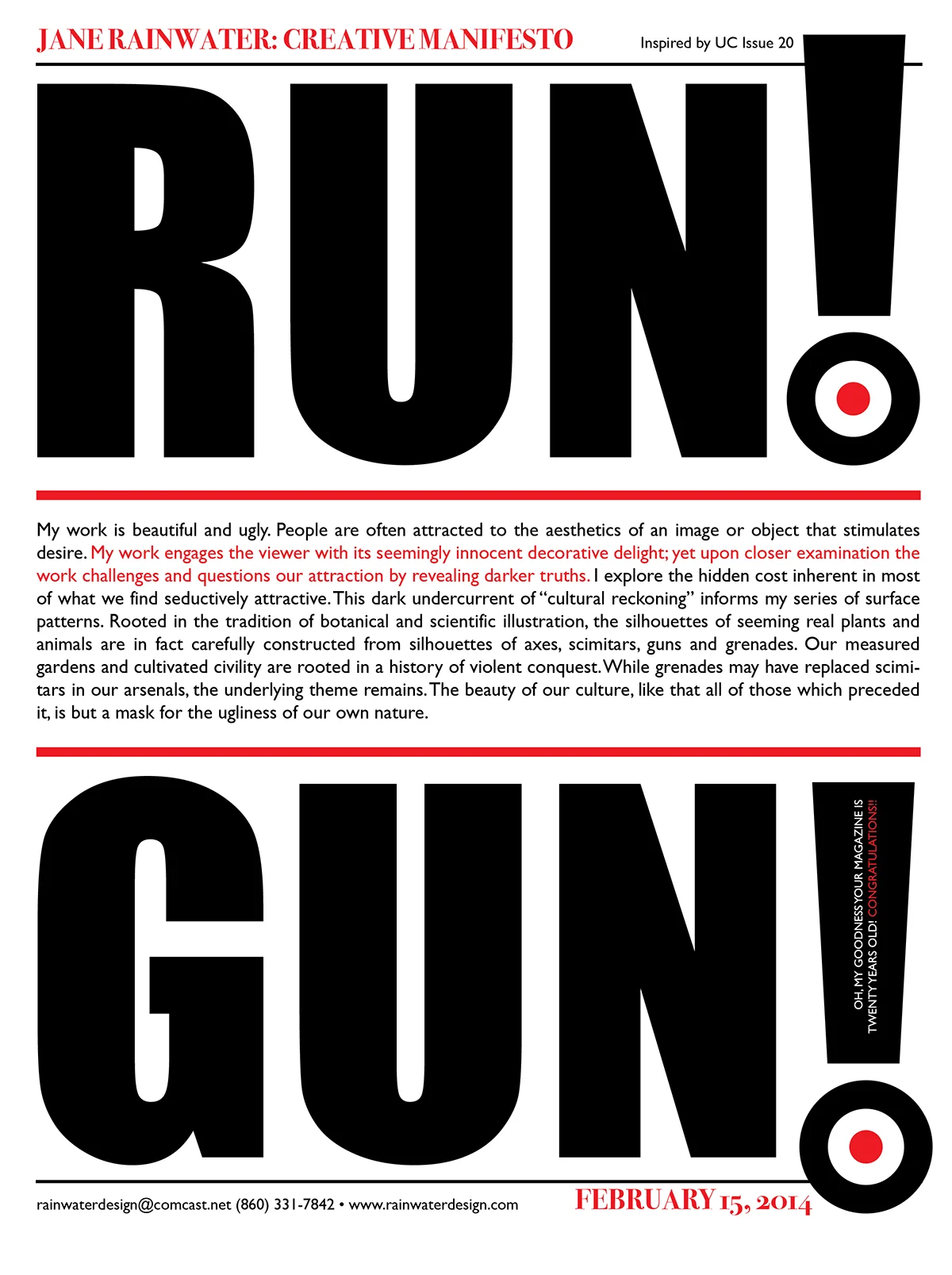 creative manifesto: Jane Rainwater