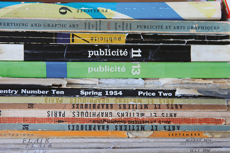 The Werner Design Werks studio is full of books, bits of signage and vintage inspiration.