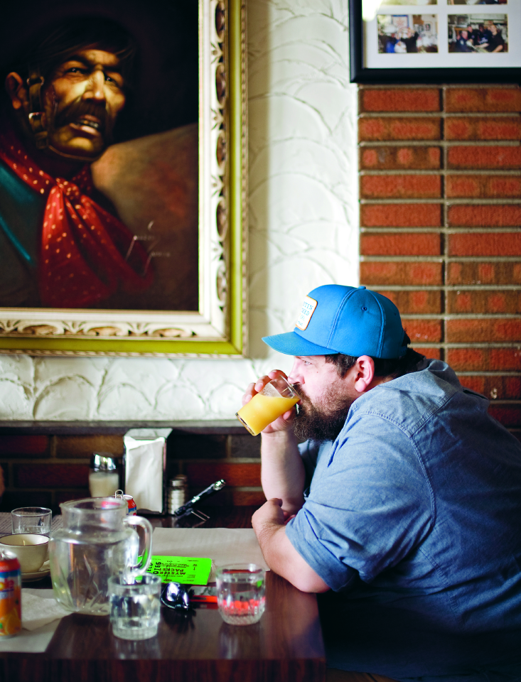 Aaron Draplin in the Lion's Den, Calgary, 2012. Photo by Heather Saitz.