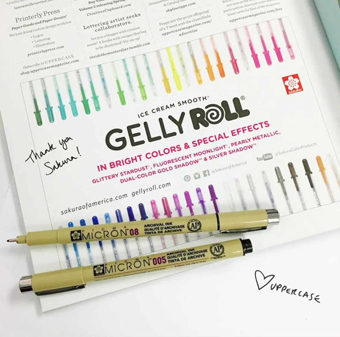 Sakura's ad in the current issue of UPPERCASE.