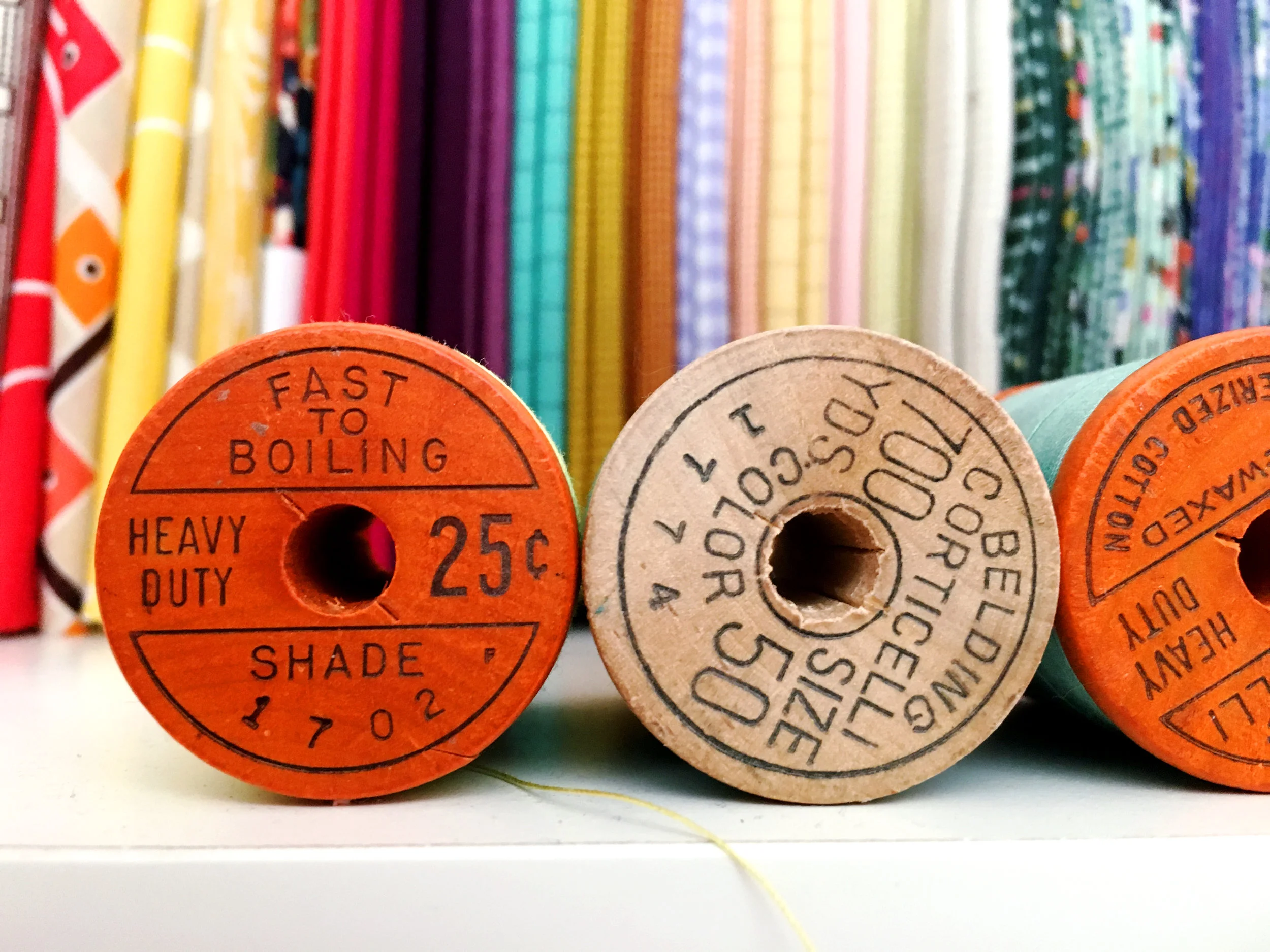 Vintage thread spools. They appeal to my 40-something-year-old self.