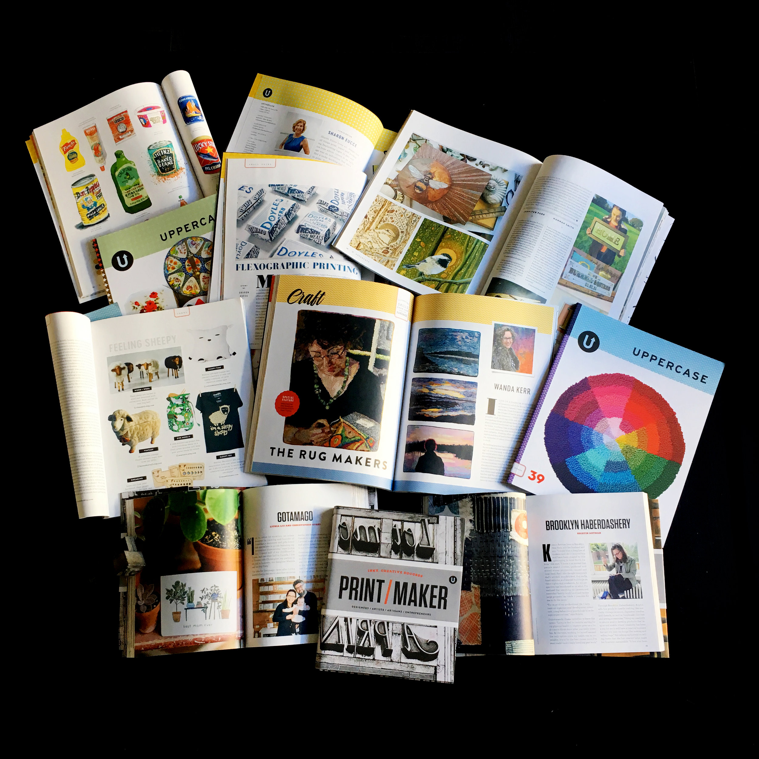 UPPERCASE magazine issues and book projects that featured B-Schoolers from 2018.