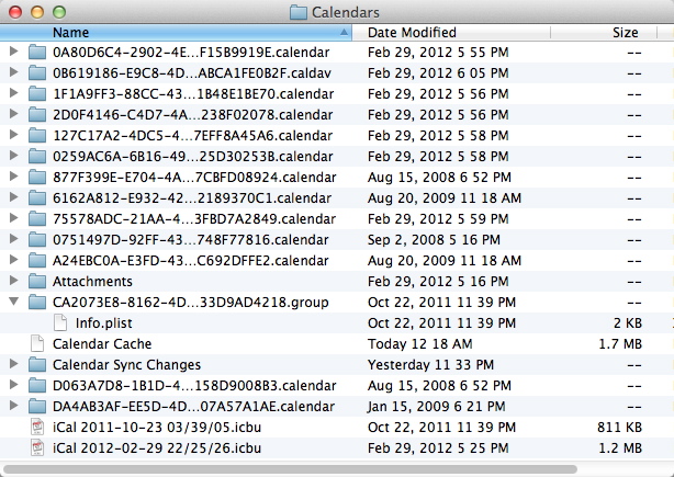~/Library/Calendars