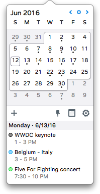 Itsycal's minimalist interface