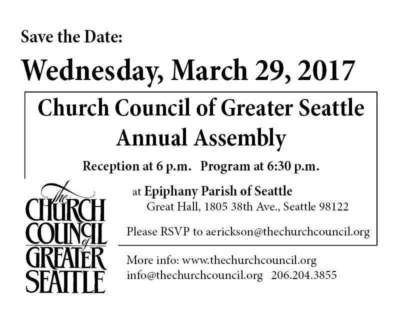 3/29: Church Council of Greater Seattle Annual Assembly
