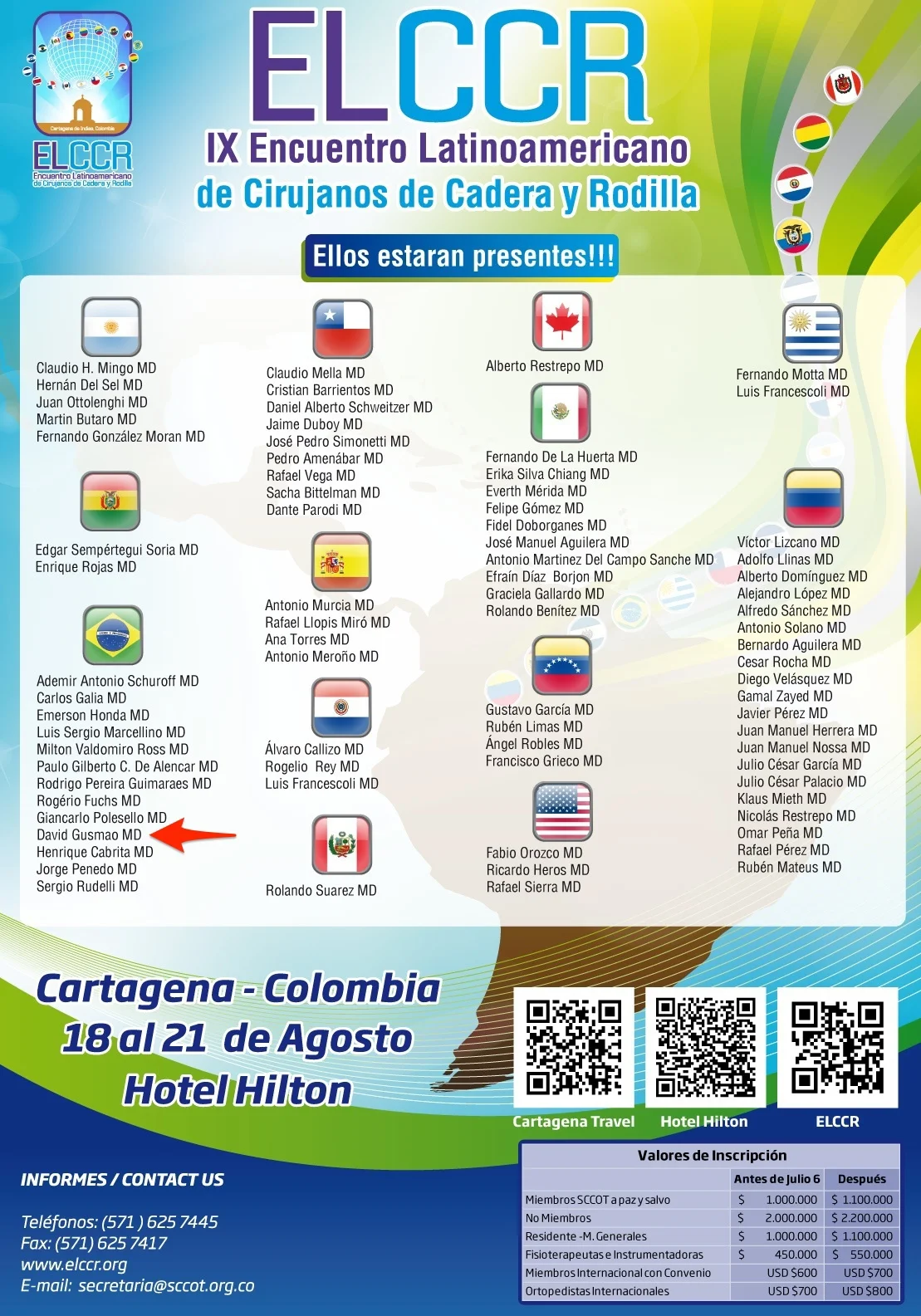 Lista dos convidados do evento