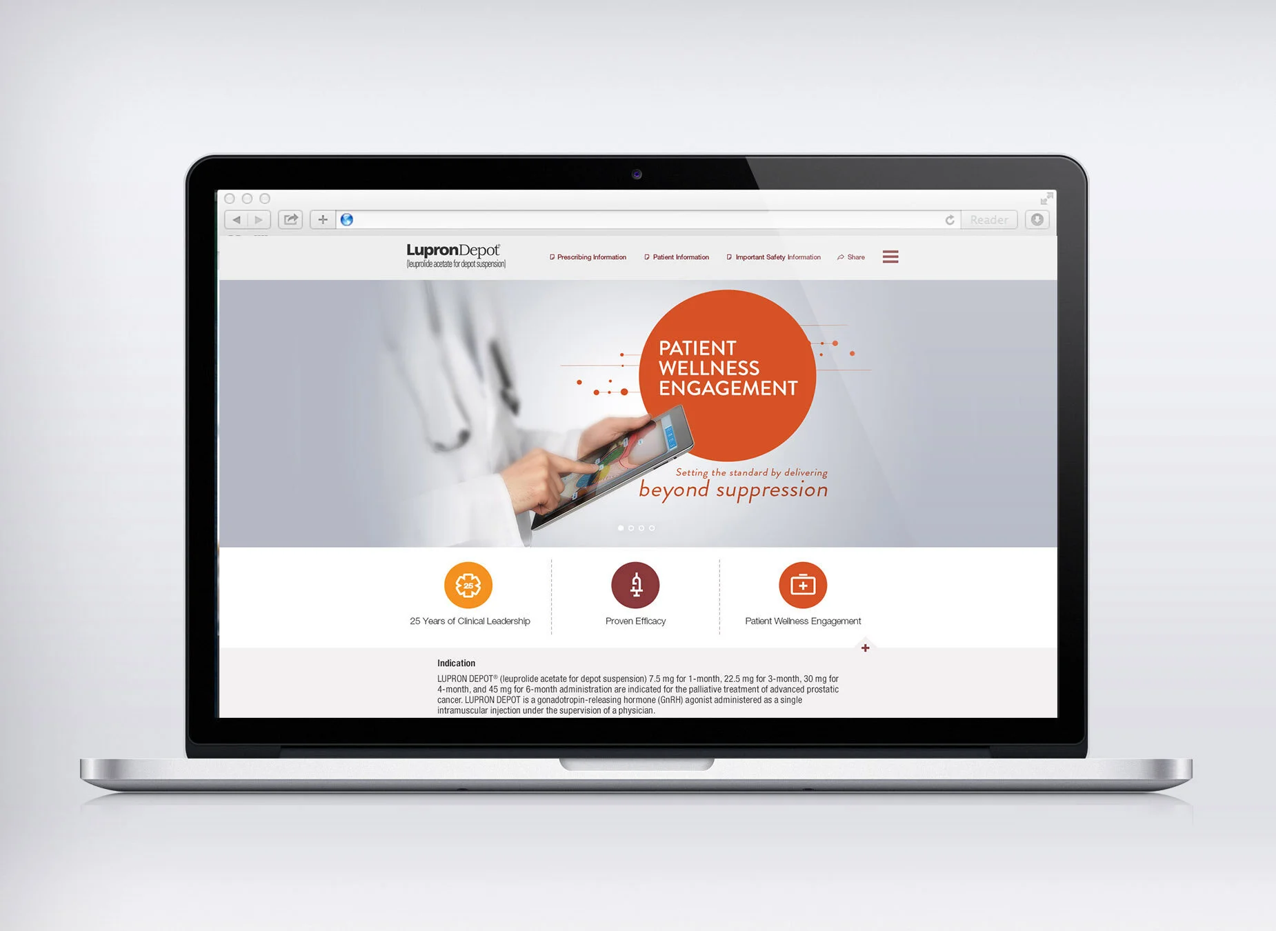 Healthcare professional website