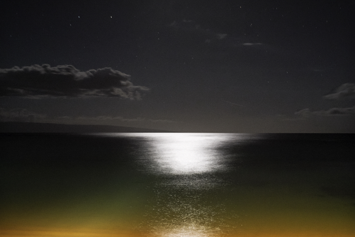 Maui Water in Moonlight 4, 35mm, 30 seconds at f/8. ISO 6400. 