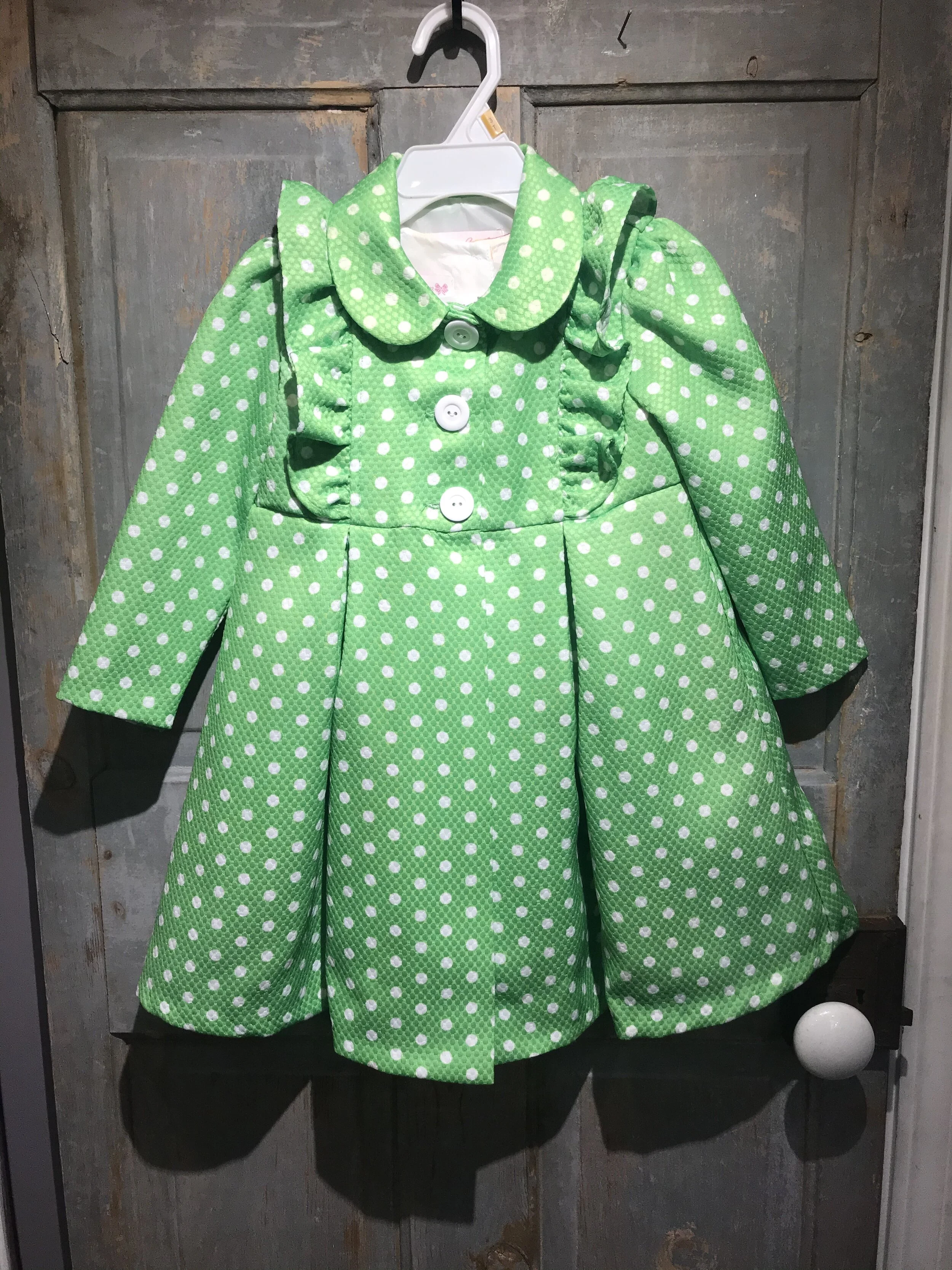 girls green floral dress