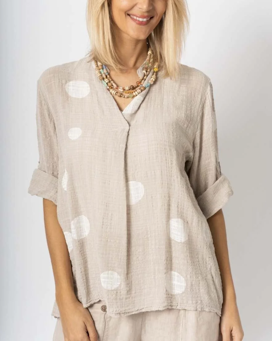 beige white gauze dot shirt.jpg
