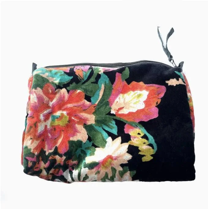 BLack Floral velvet pouch.jpg